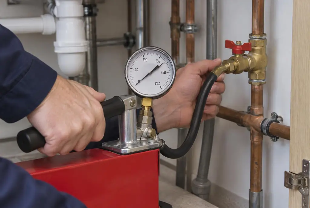 Lekdetectie Papendrecht – druktest op een waterleiding met een manometer